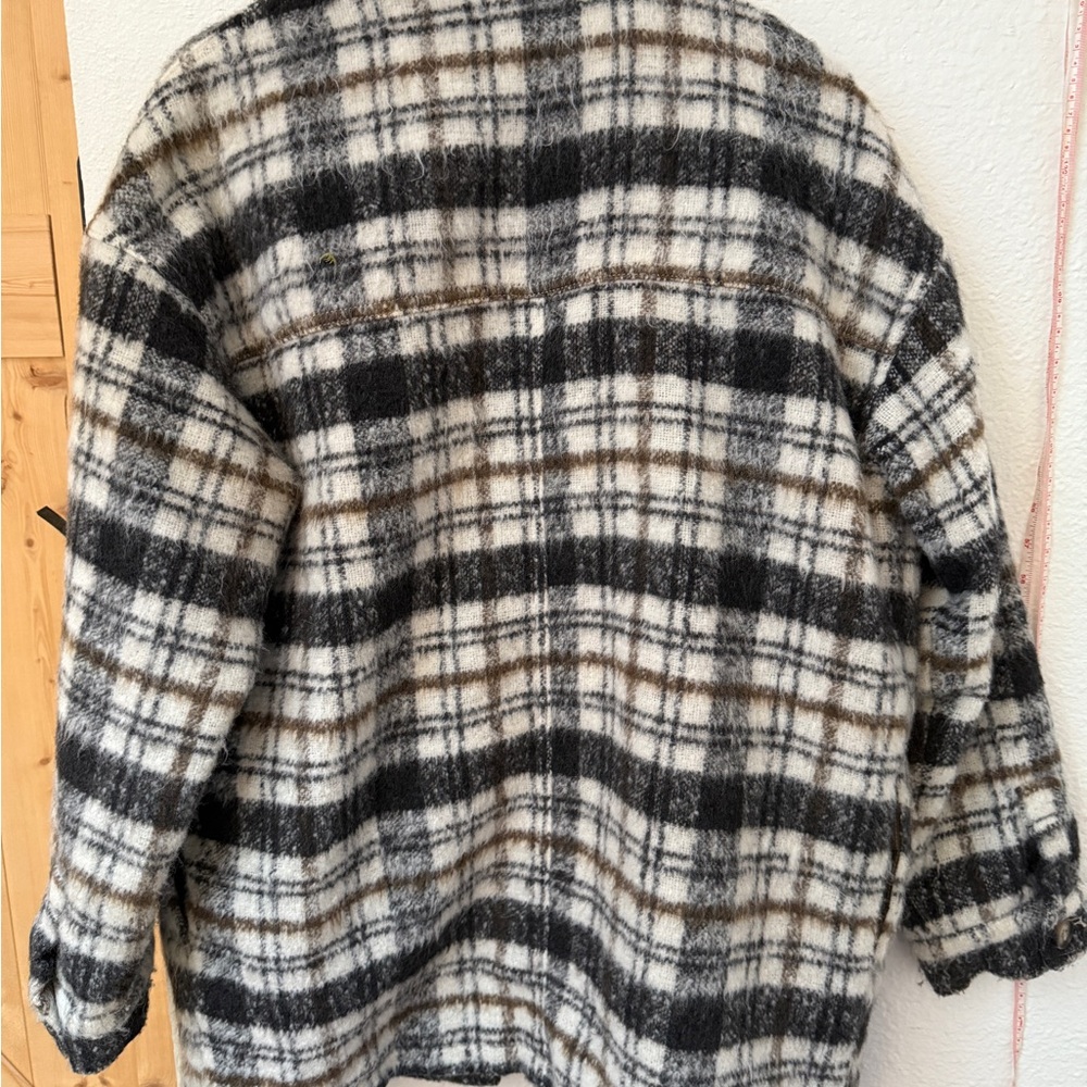 Universal Thread Checkered Wool Blend Shacket Coat - image 4